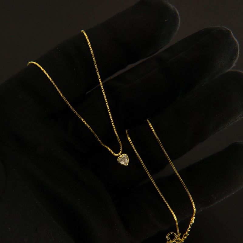 Collana argento dorato con pendente cuore