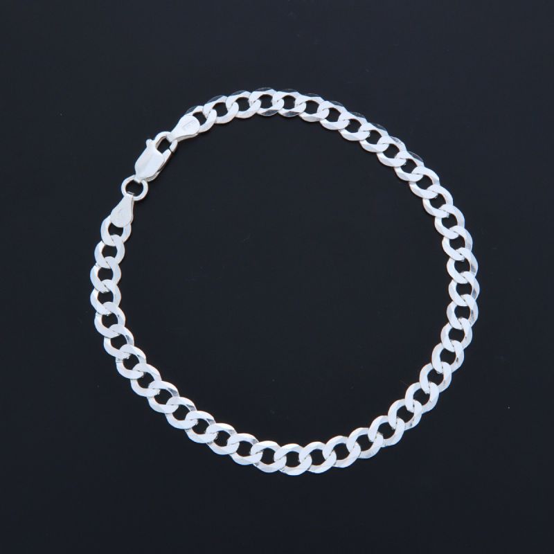 Bracciale maglia grumetta in argento 5.5 mm