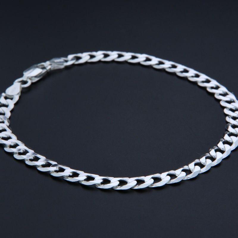 Bracciale maglia grumetta in argento 5.5 mm