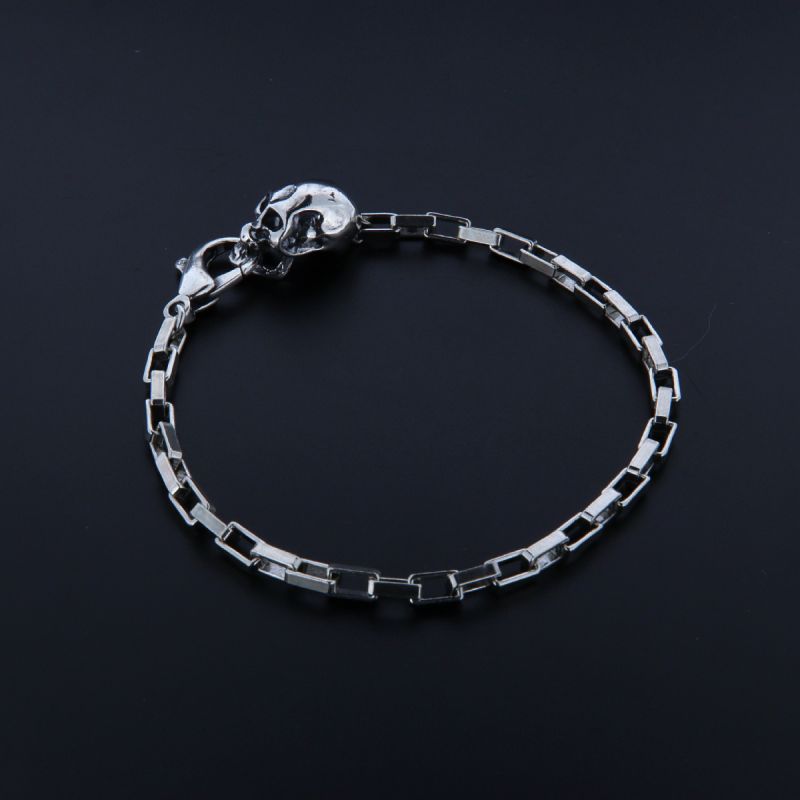 Bracciale argento con teschio