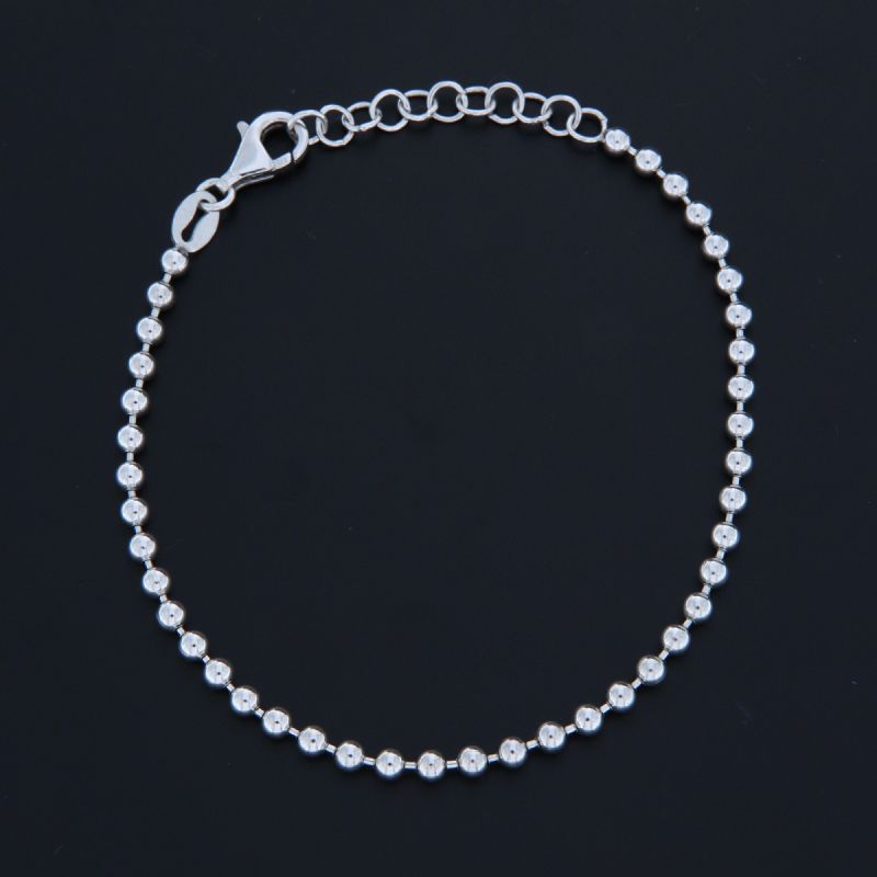 Bracciale maglia pallina in argento 3 mm