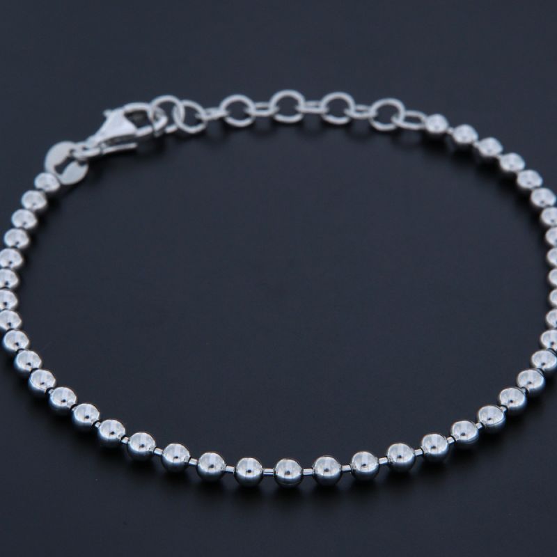 Bracciale maglia pallina in argento 3 mm