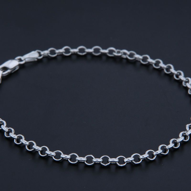 Bracciale maglia rolo' in argento 3.2 mm