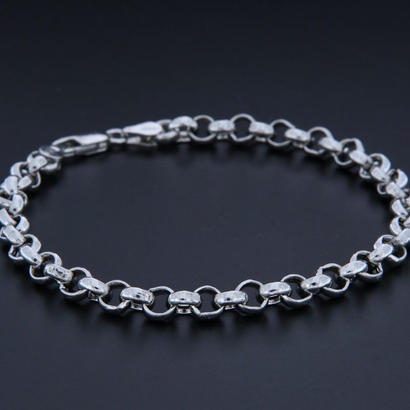 bracciale maglia rolo' in argento 5.3 mm