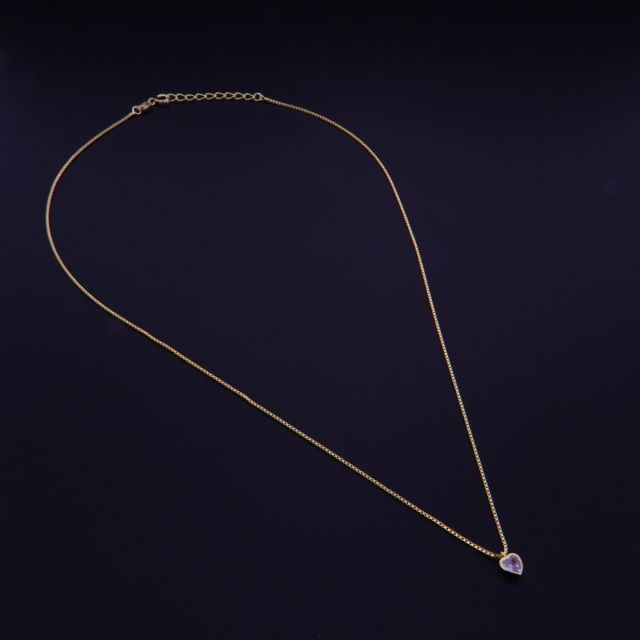 Collana argento dorato con pendente cuore