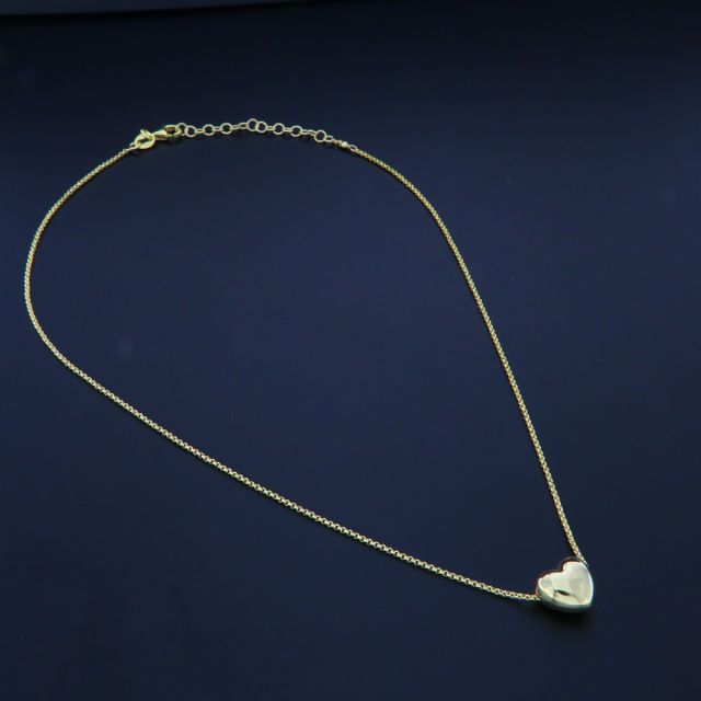 Collana con cuore passante in argento 925‰ dorata