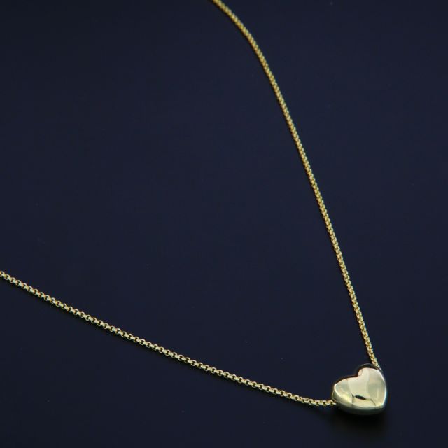 Collana con cuore passante in argento 925‰ dorata