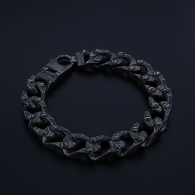 Bracciale Grumetta con viti in argento 925‰  