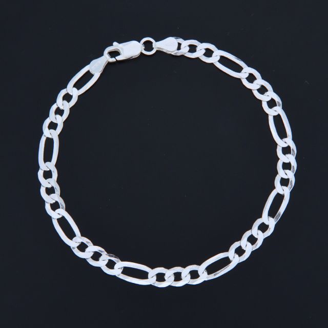 Bracciale maglia alternato in argento 5.2 mm