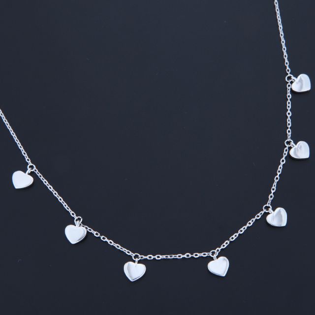 collana in argento 925‰ con cuori 