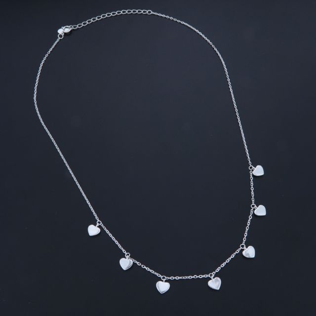 collana in argento 925‰ con cuori 