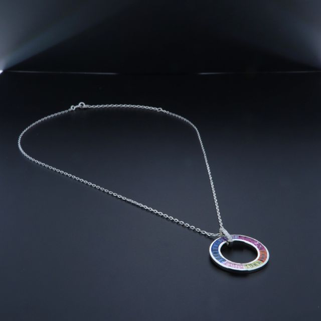 collana in argento con centrale rainbow