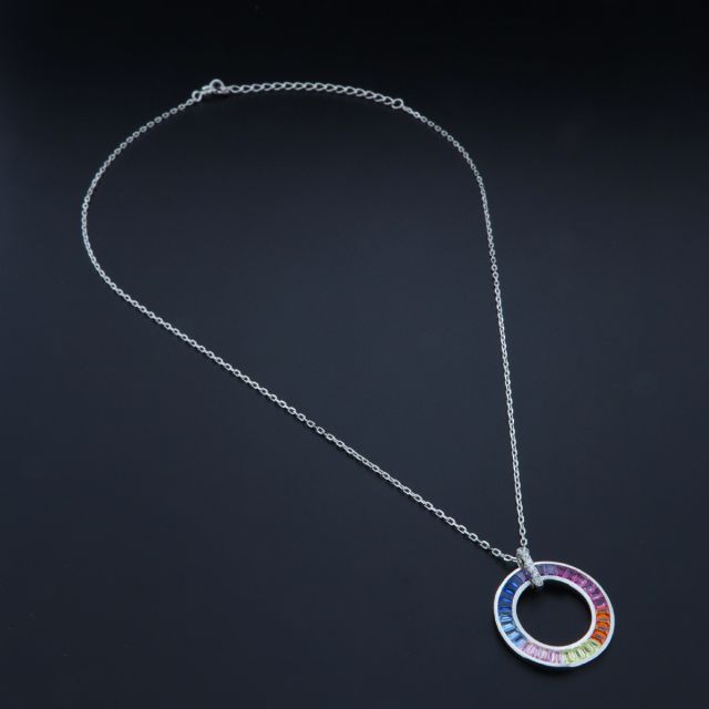 collana in argento con centrale rainbow