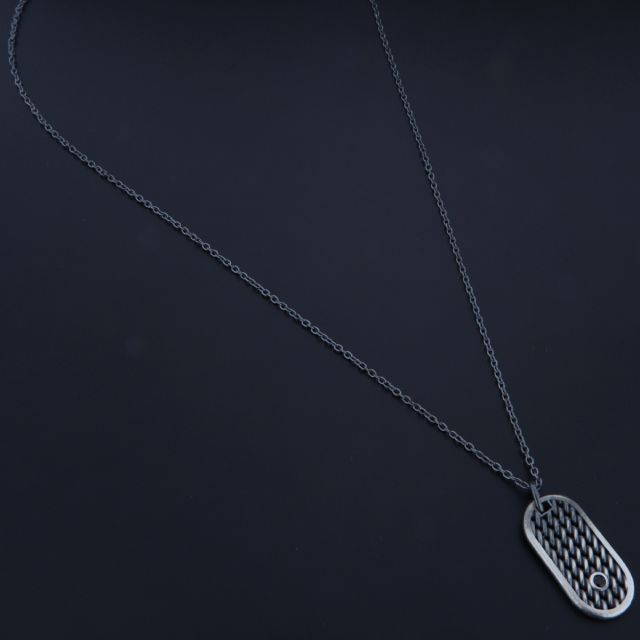 collana in argento 925‰ uomo con piastra