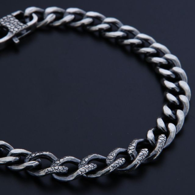 Bracciale maglia grumetta scalare in argento 925‰ 