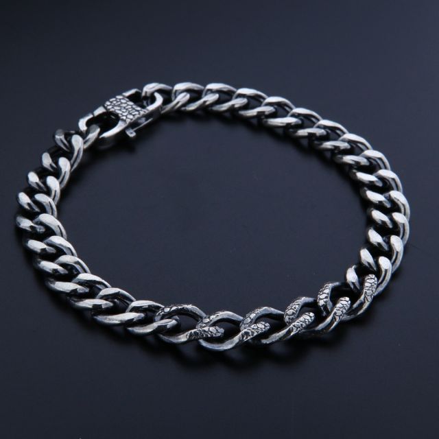 Bracciale maglia grumetta scalare in argento 925‰ 