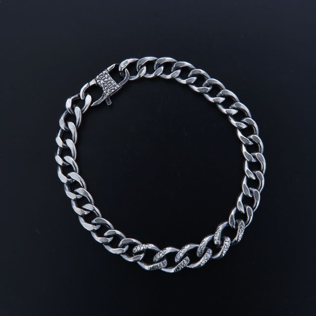 Bracciale maglia grumetta scalare in argento 925‰ 