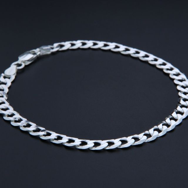 Bracciale maglia grumetta in argento 5.5 mm