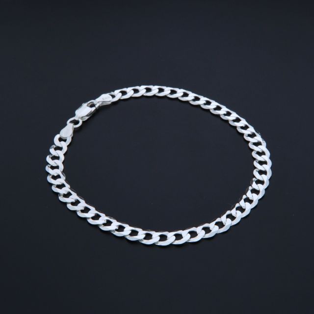 Bracciale maglia grumetta in argento 5.5 mm