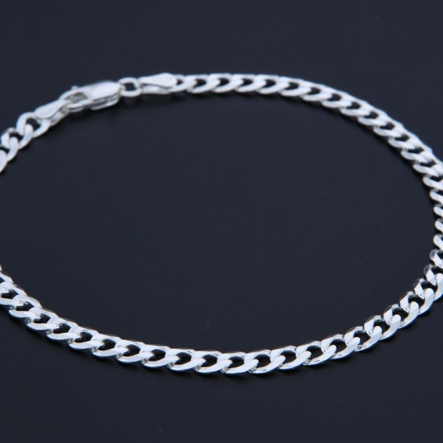 Bracciale maglia grumetta in argento 4.2 mm