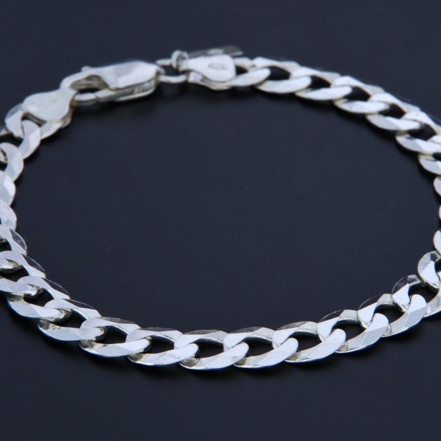 Bracciale maglia grumetta in argento 7.9 mm