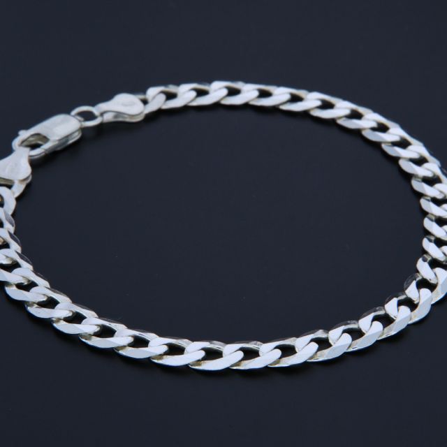 Bracciale maglia grumetta in argento 6.2 mm