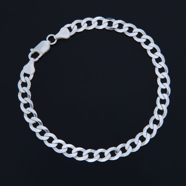 Bracciale maglia grumetta in argento 6.2 mm