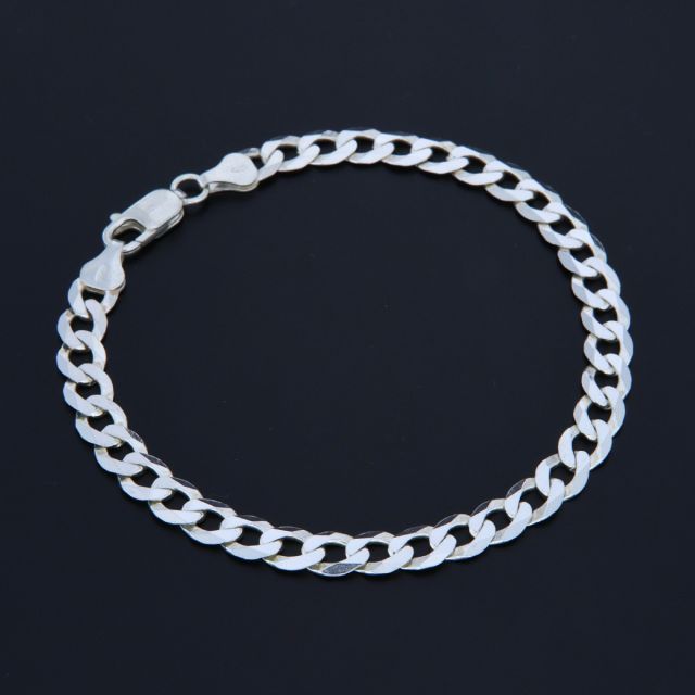 Bracciale maglia grumetta in argento 6.2 mm