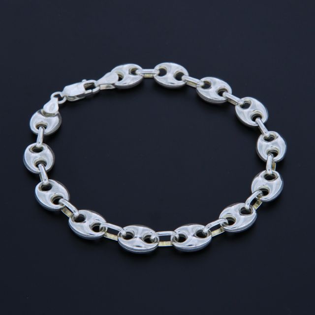 Bracciale maglia marina in argento 7.8 mm