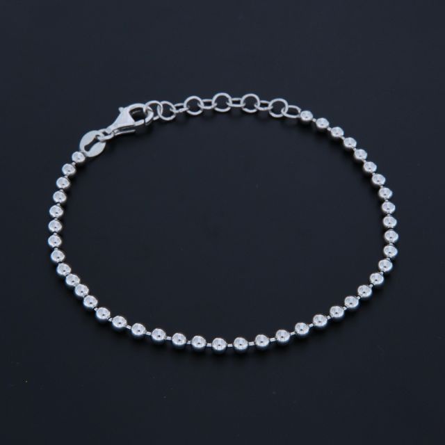 Bracciale maglia pallina in argento 3 mm