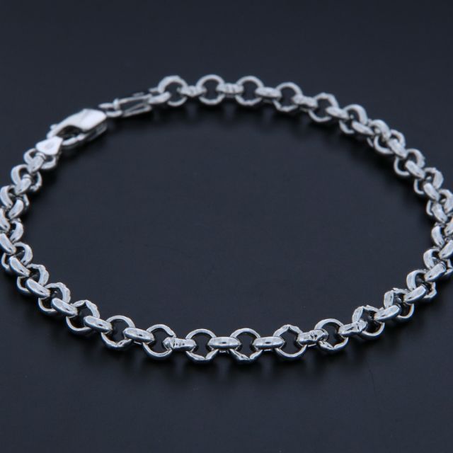 Bracciale maglia rolo' in argento 4.6 mm