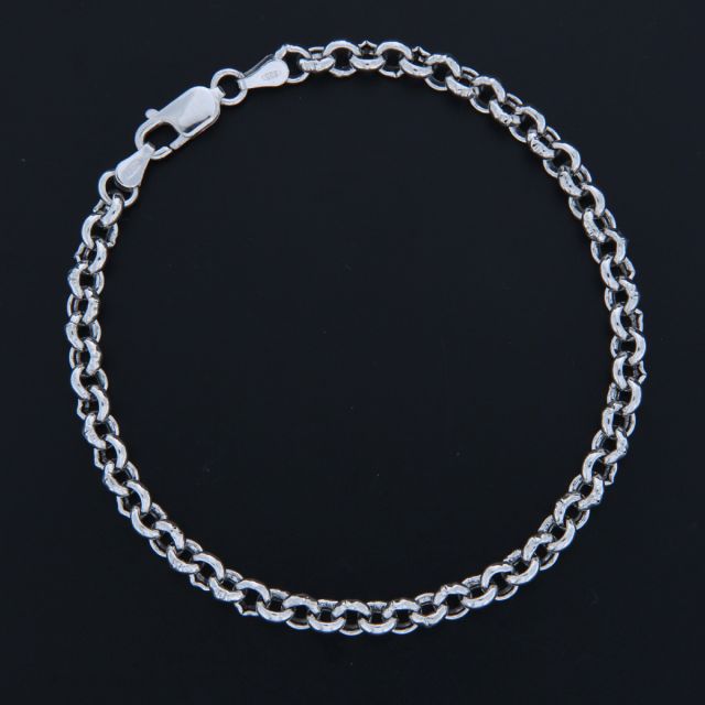 Bracciale maglia rolo' in argento 4.6 mm