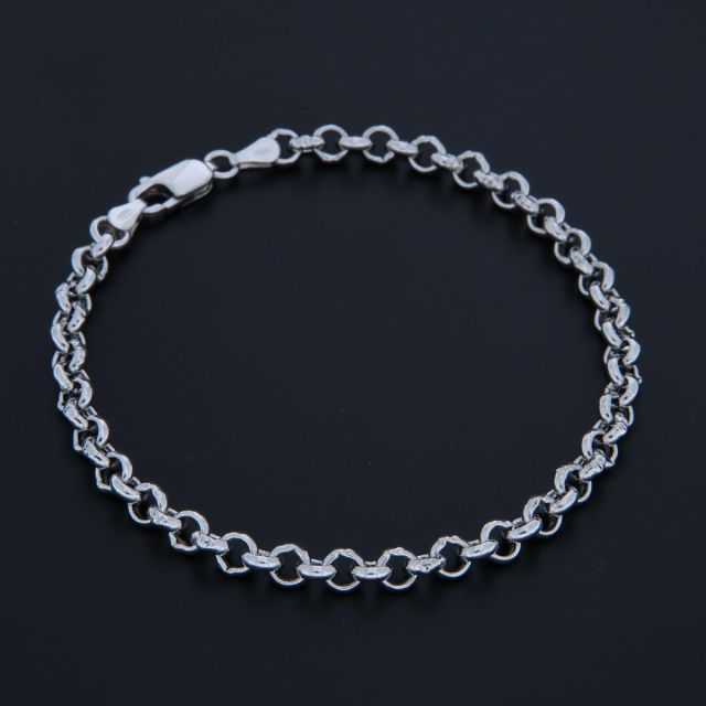 Bracciale maglia rolo' in argento 4.6 mm