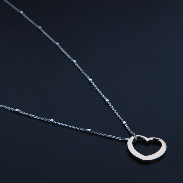 Collana in argento 925‰ con cuore rosè 