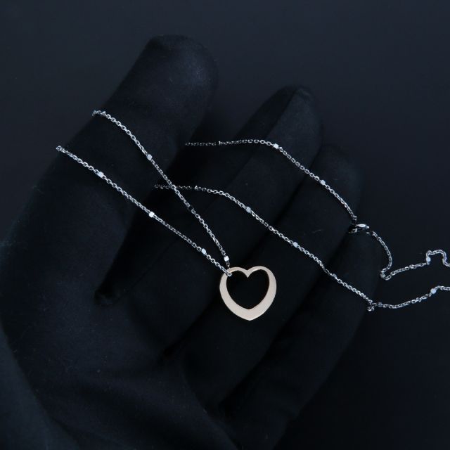 Collana in argento 925‰ con cuore rosè 