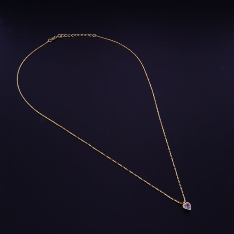 Collana argento dorato con pendente cuore