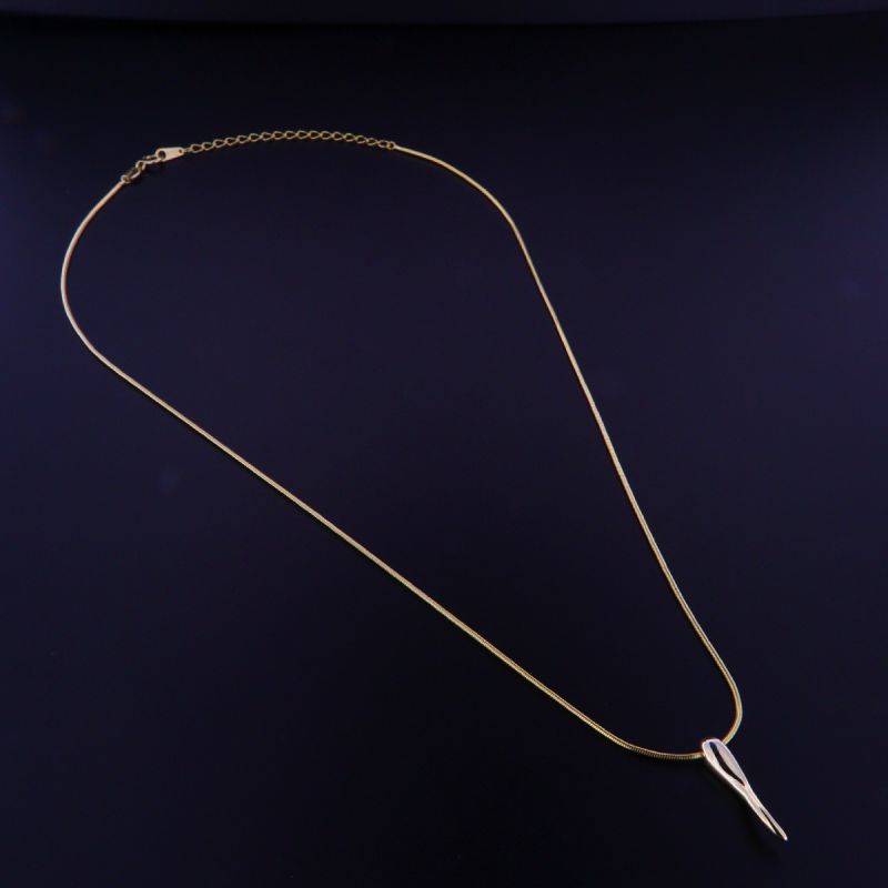 Collana con corno pendente in argento 925‰ dorata